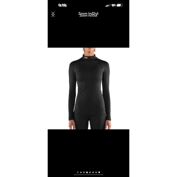 Shirt tee blouse mock black thermal cold under Armour s - Picture 3 of 4